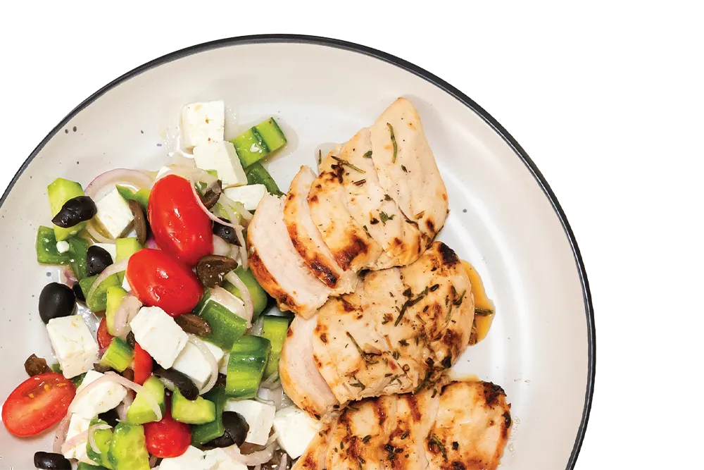 Greek Lemon Garlic Chicken Salad