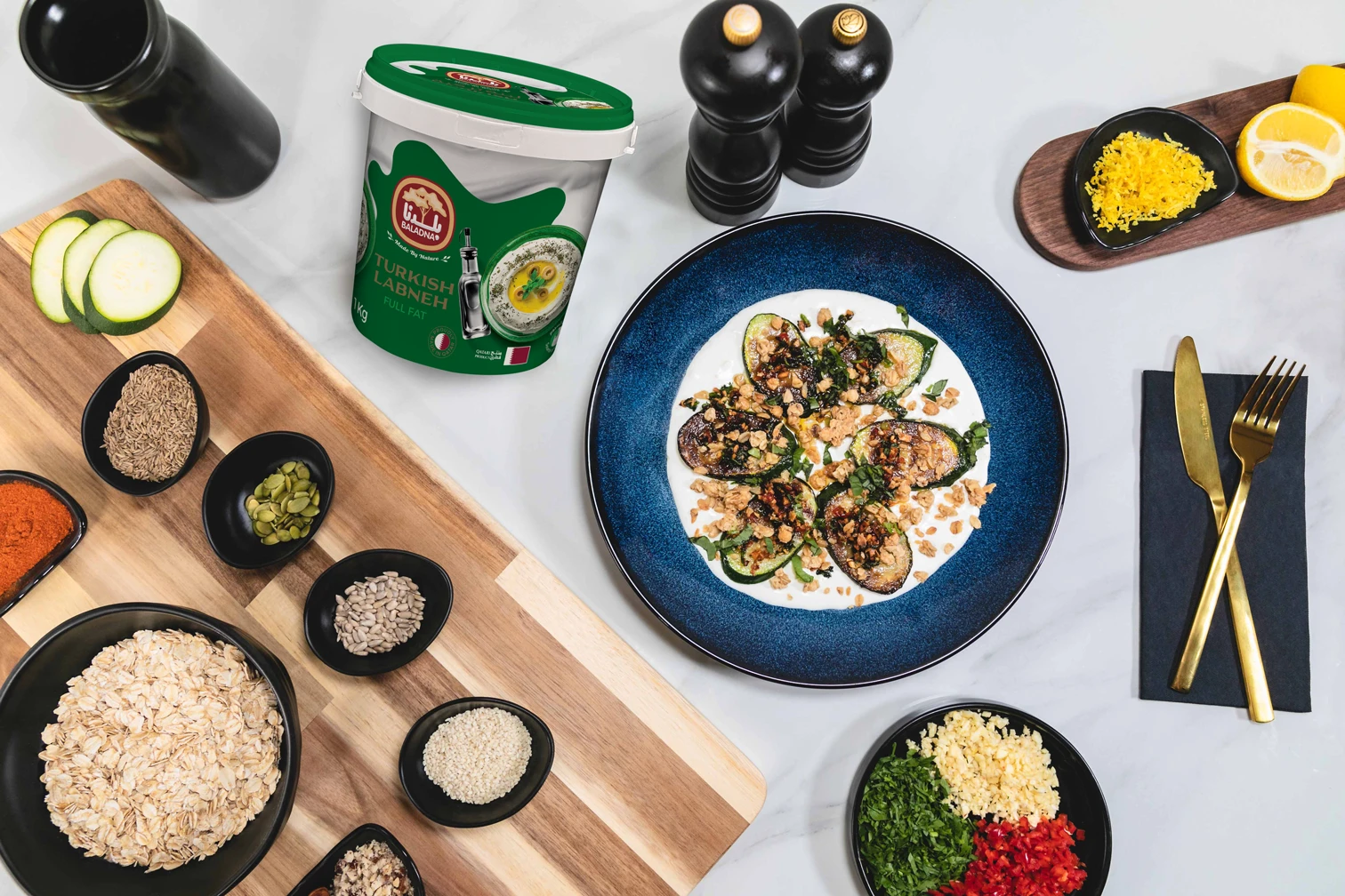 BBQ Courgettes with Labneh