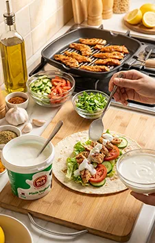 Recipe Grilled Chicken Wraps with Yogurt Dressing