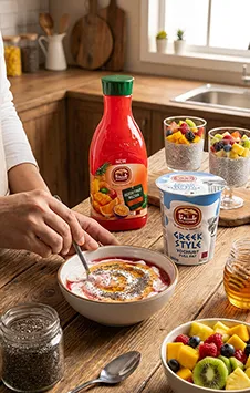 Recipe بودينغ الشيا بالفواكه المشكلة