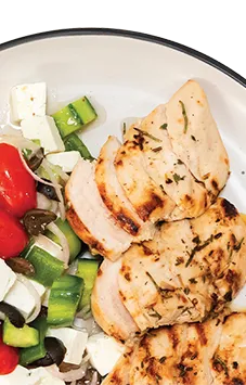 Recipe سلطة الدجاج اليونانية بالليمون والثوم