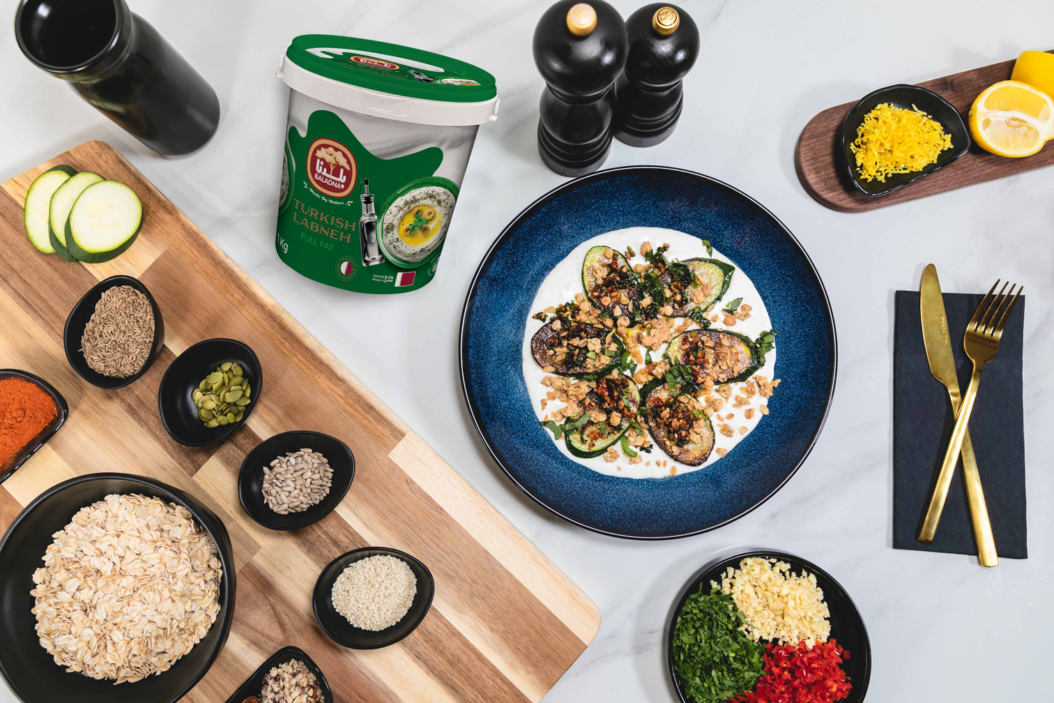 BBQ Courgettes with Labneh